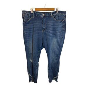 Judy Blue Jeans Women's Size 24W Skinny High Waist Raw Hem